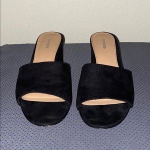 Express low heel slip on mules